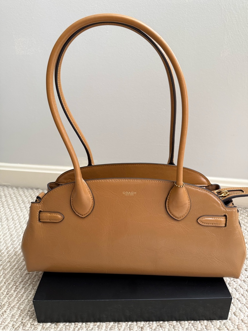 Coach Empire Carryall 34 Honey Brown  Leather VEUC